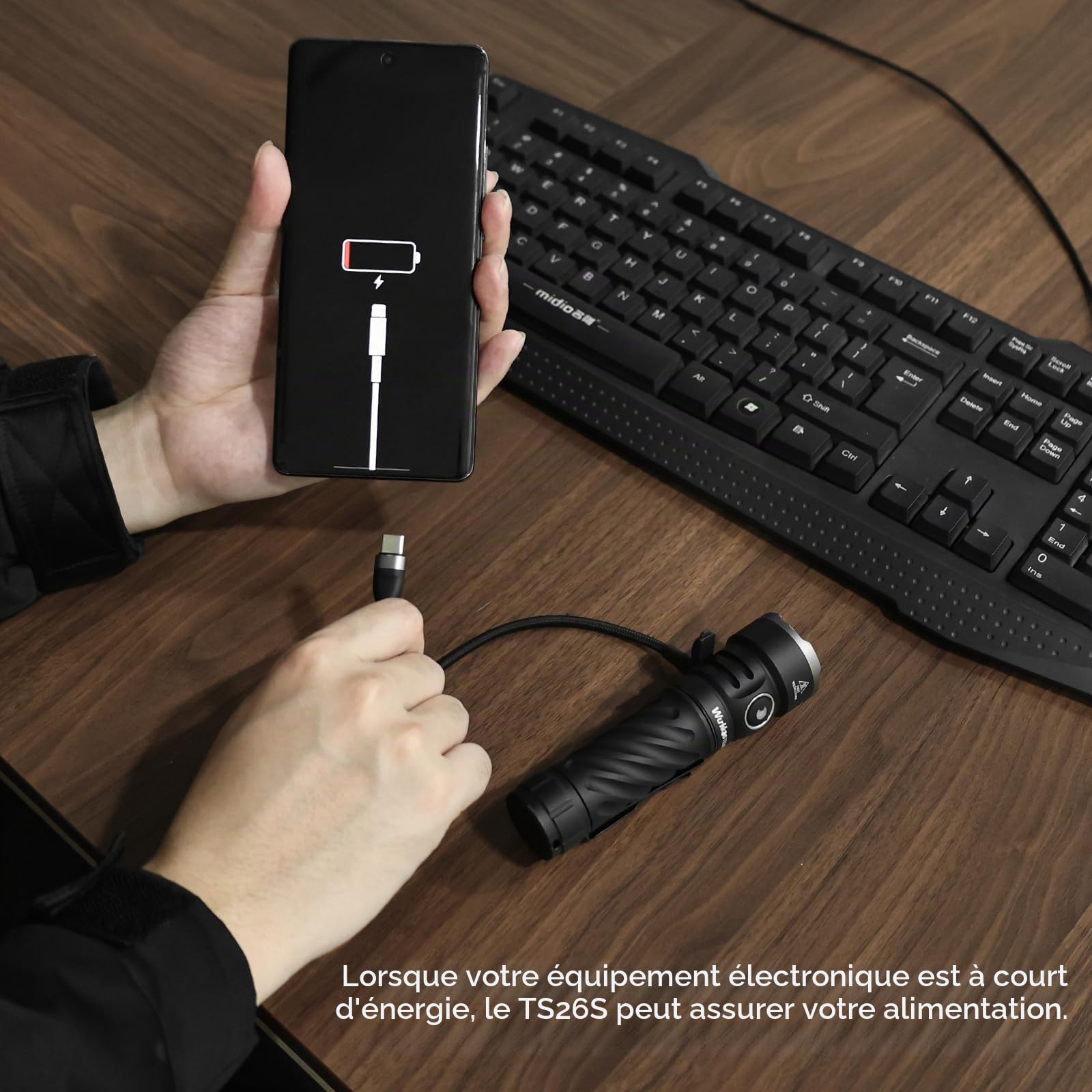Wurkkos TS26S Lampe torche rechargeable EDC, 3100 Lumens 95 CRI | IP68 étanche, port USB-C, embout magnétique, 191m portée, idéale pour camping, randonnée et urgences