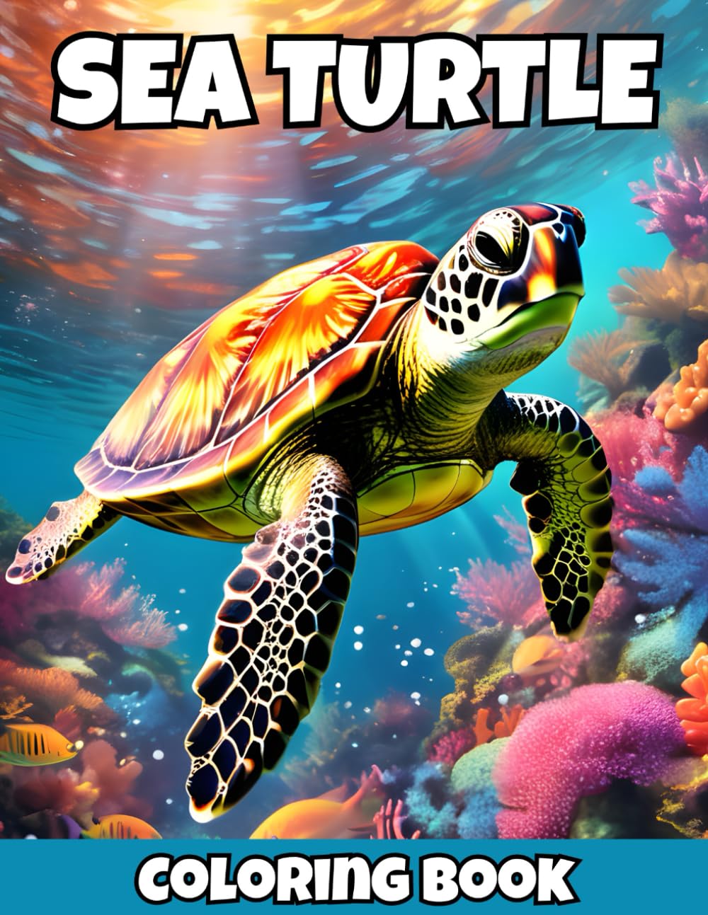 Sea Turtle Coloring Book: A Turtle Coloring Book For Adults and Teens, Featuring 50 Turtle Designs