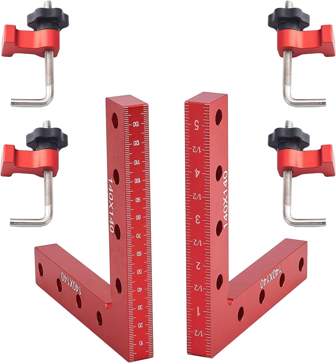 INFUNLY 2 Pack 90 Degree Positioning Squares Right Angle Clamps 5.5" L