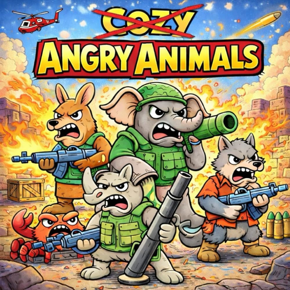 Angry Animals: Hilarious Rage-Infused Animal Coloring Book: Stress Relief for Adults & Teens