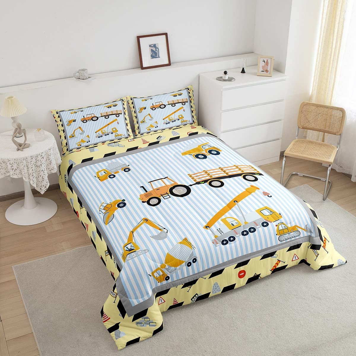 Homemissing Bouw Beddengoed Set Apparatuur Vrachtwagens Dekbed Set voor