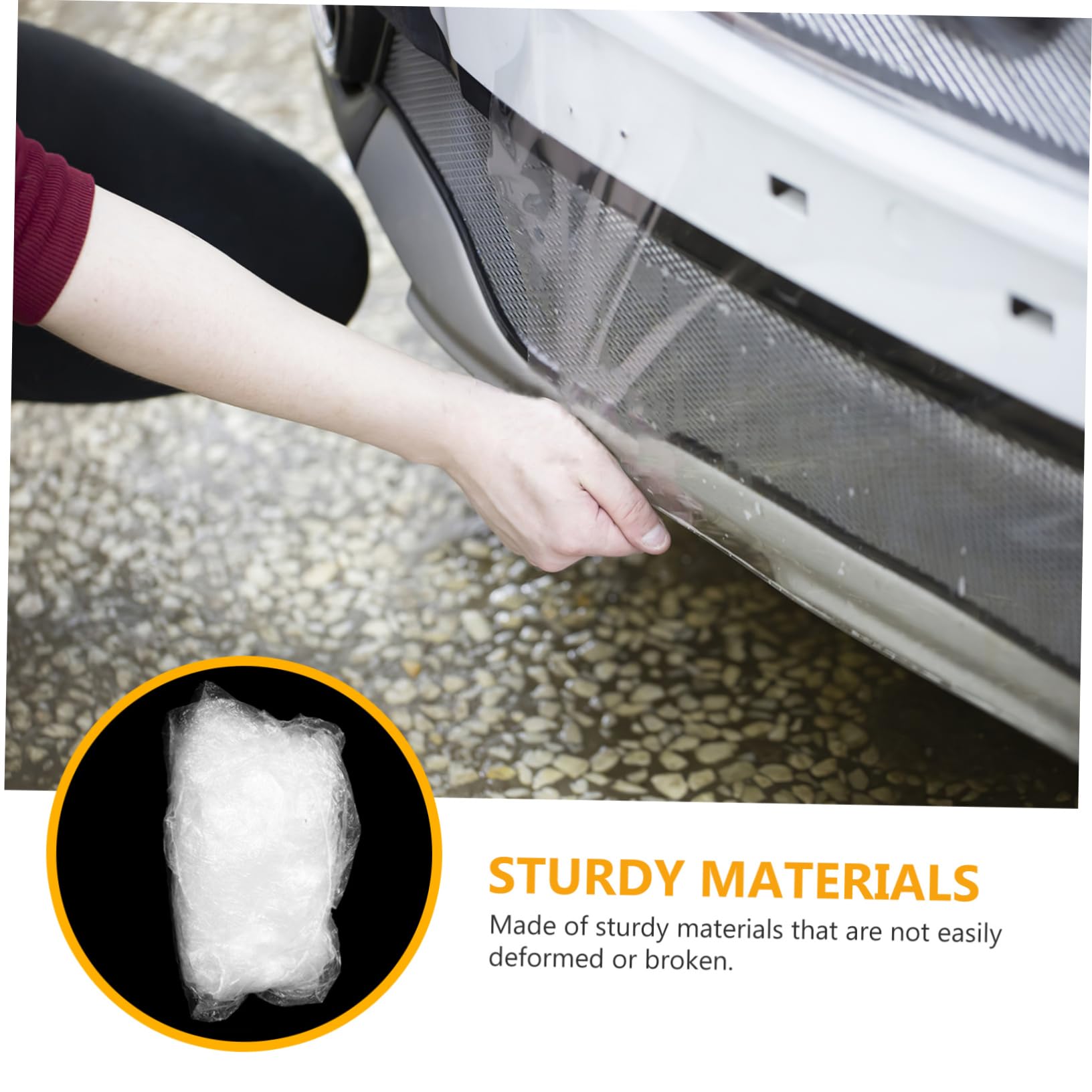 PartyKindom Car Cover Disposable Rainproof Plastic Car Cover Easy Application Pe Film Material Outdoor Indoor Use — view 7