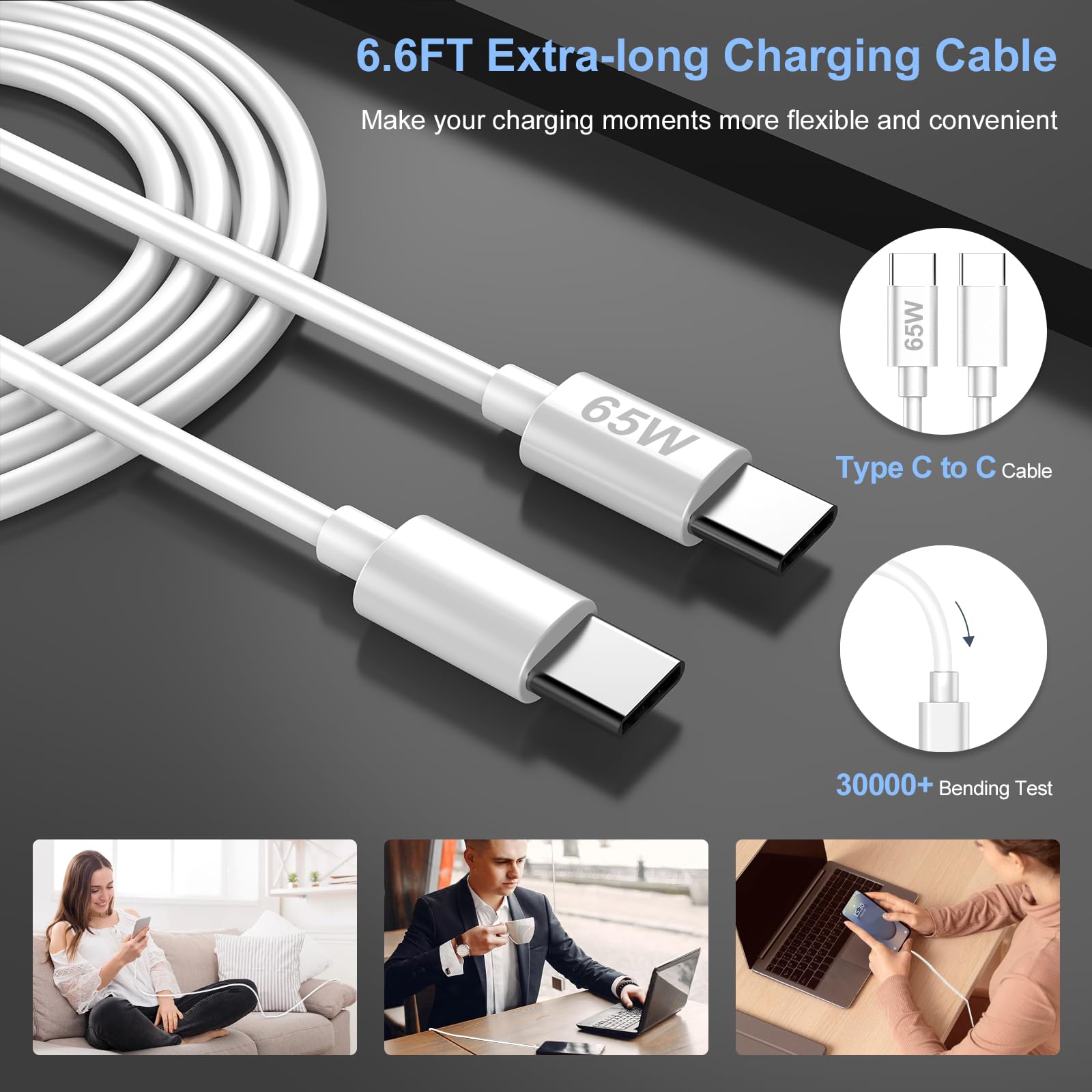 45W USB C Fast GaN Charger for Google Pixel 10 Pro Fold/9 Pro XL/8 Pro/8/8a/7 Pro/7a/6/5/4 XL, Aymla 45 Watt Type C Adapter PD 3.0/PPS Wall Plug Charging Rapidly Block with 6.6 FT C to C Cable（White）