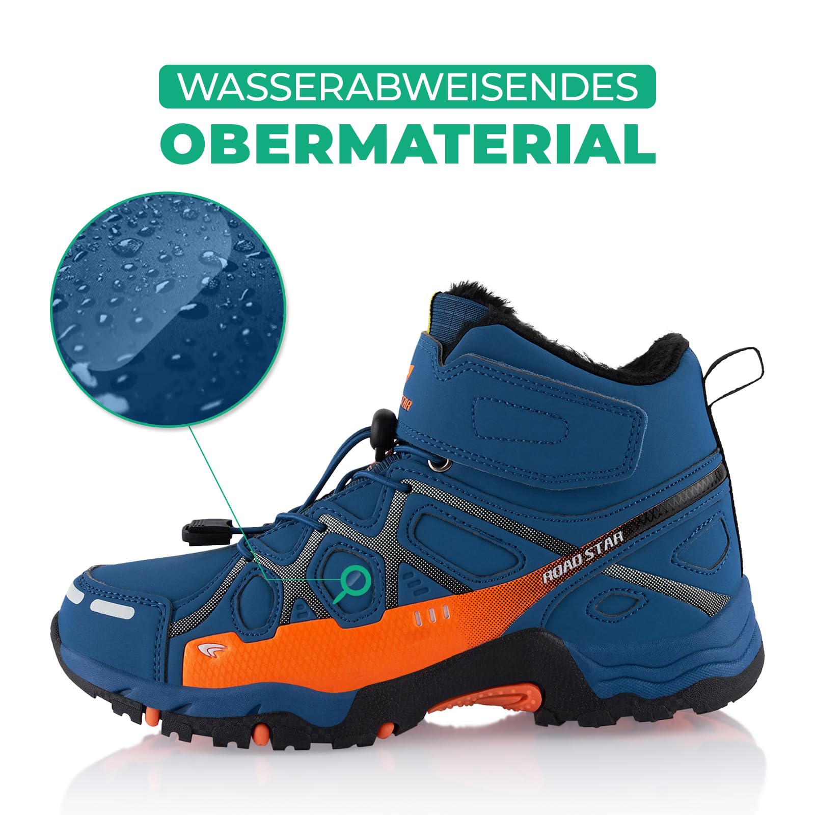 Fusskleidung® Damen Herren Wanderschuhe warm gefütterte Winterstiefel