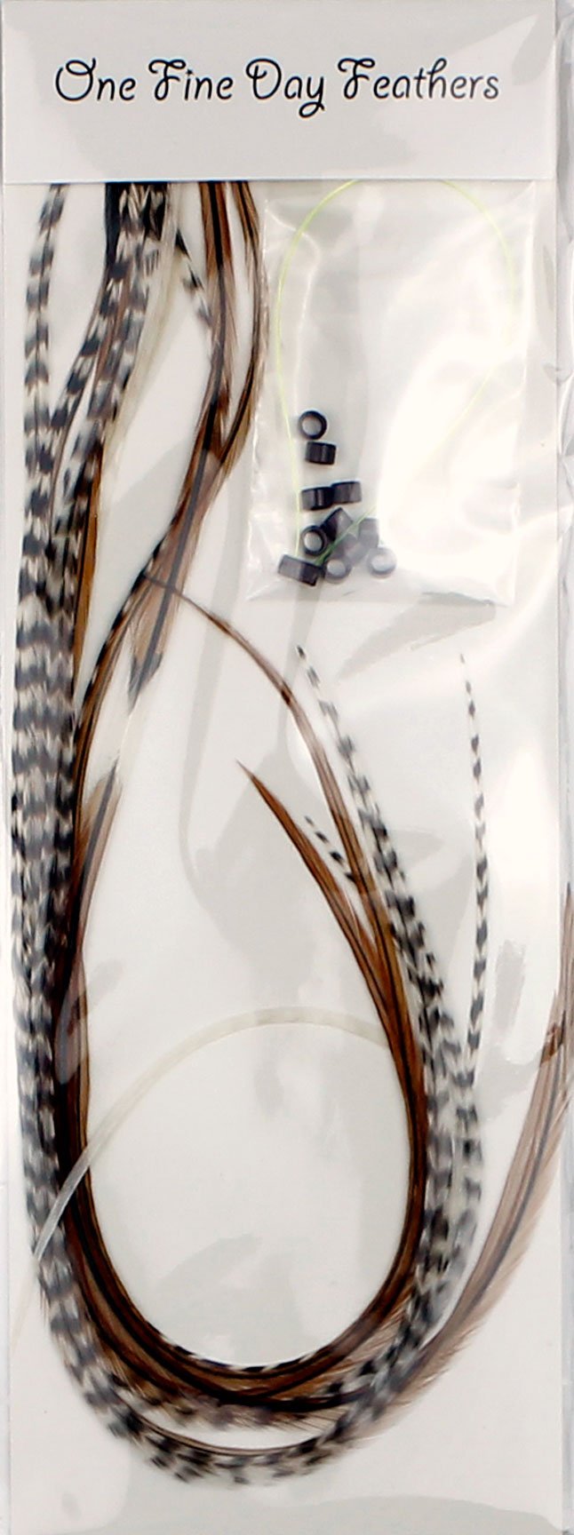 10 XXL 28-33cm extensions de cheveux vraies plumes +anneaux (Mixed Nats)