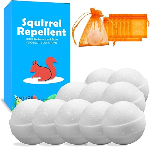 PESKEGIS Pack of 10 Squirrel Repellent Squirrel Deterrent Peppermint Oil Chipmunk Repellent Outdoor to Repels Squirrel Rats Mouse Keep Rodents Out