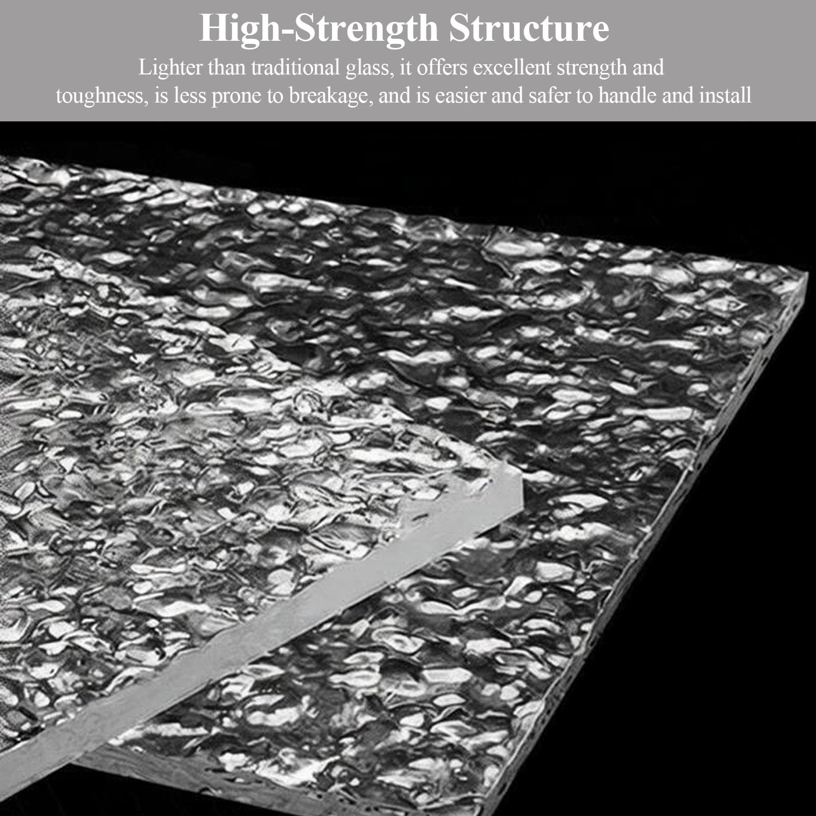 Klares Acrylglas Mit Steintextur, Acrylplatte Mit Wellenmuster 500 × 600 Mm, Stärke 3–15 Mm Geeignet Für Wohnkultur Und Bastelarbeiten,Thickness 10mm