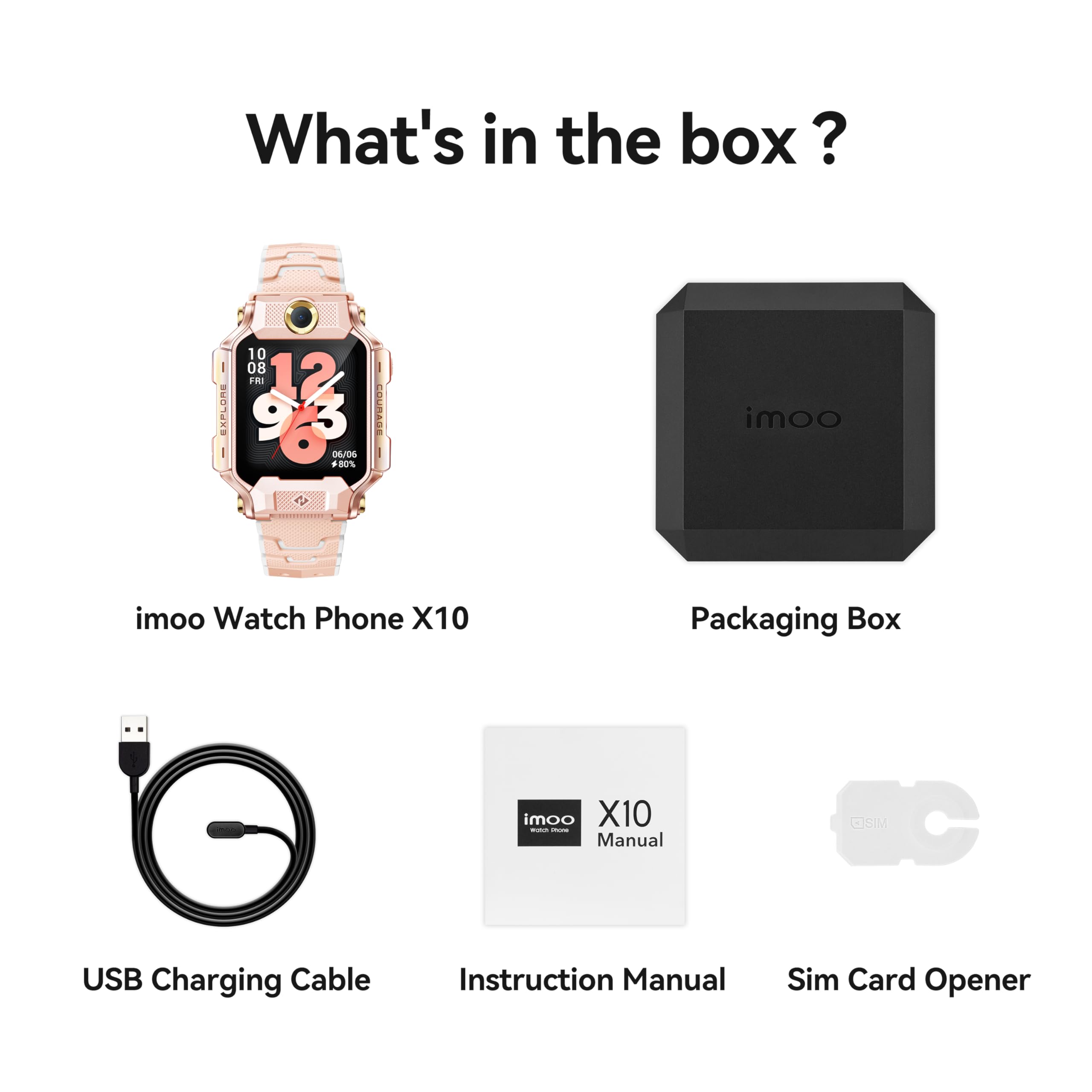 imoo X10 Smartwatch, zegarek dla dzieci z długotrwałym nagrywaniem wideo HD i rozmową telefoniczną, dziecięcy zegarek GPS z 14-dniową historią, tryb wielu sportów i wodoodporność IPX8 (Biały)