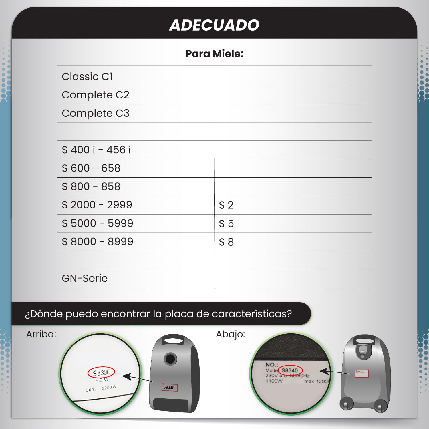 McFilter | 48 bolsas de polvo adecuadas para aspiradoras Miele serie GN S2 S4 S5 S6 S8, Complete C2/C3, Classic C1 | bolsa de polvo incl. 24 filtros | MAXI BOX