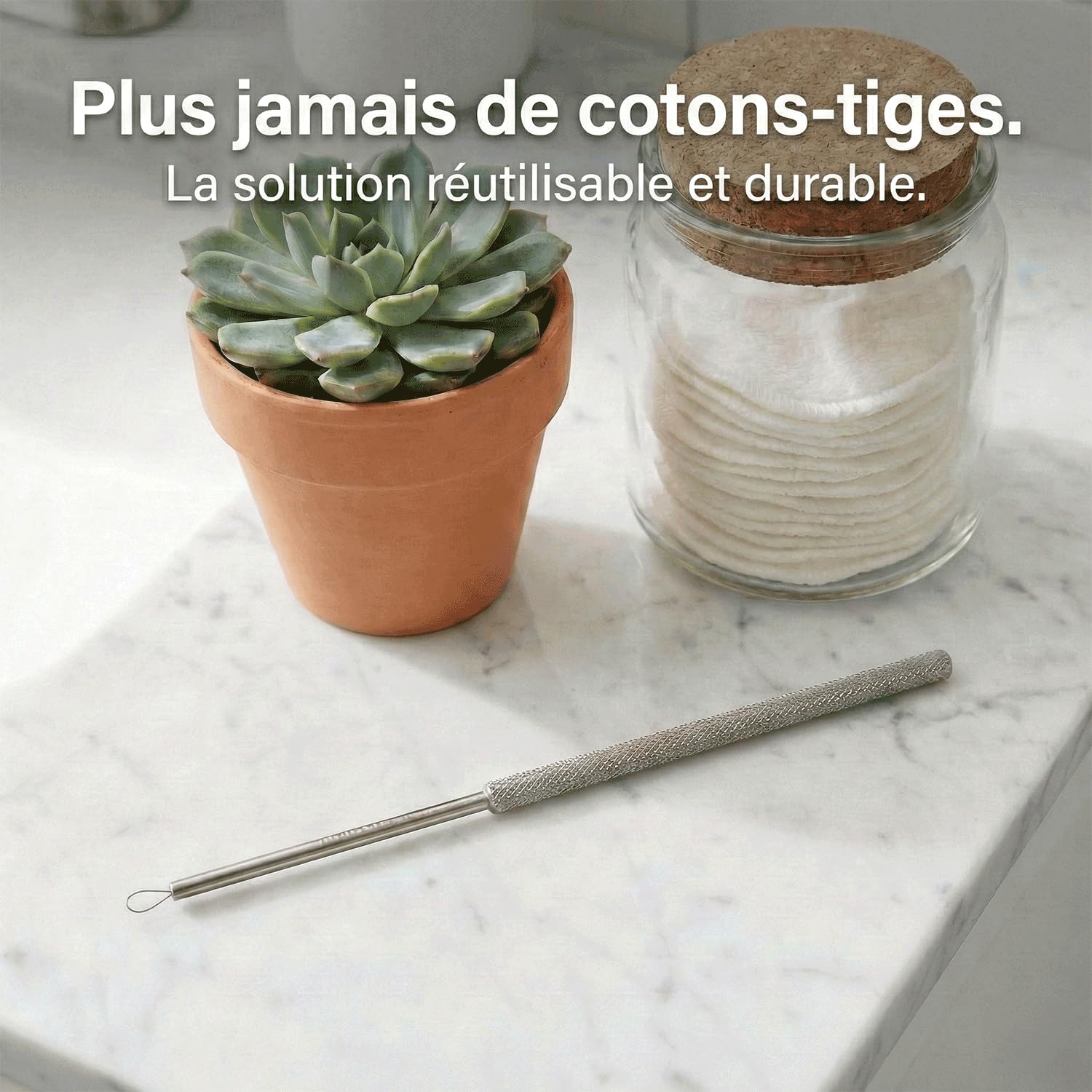 May Cure-Oreille Boucle Billeau – Nettoyeur d'Oreilles Acier Inox, Boucle Fine – Enlever Cérumen en Sécurité – Réutilisable, 16,5 cm
