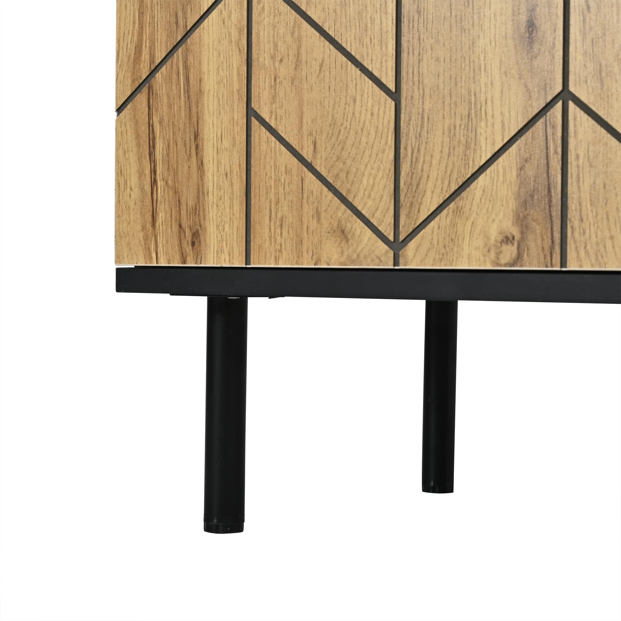 MURUL Aparador moderno de 120 x 35 x 70 cm, con 3 puertas y taquillas, diseño ondulado, de madera aglomerada resistente con patas de metal, soporta hasta 50 kg, para salón, comedor, pasillo, color
