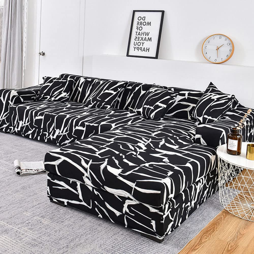 Housse de canapé élastique pour salon familial en angle couleur 19