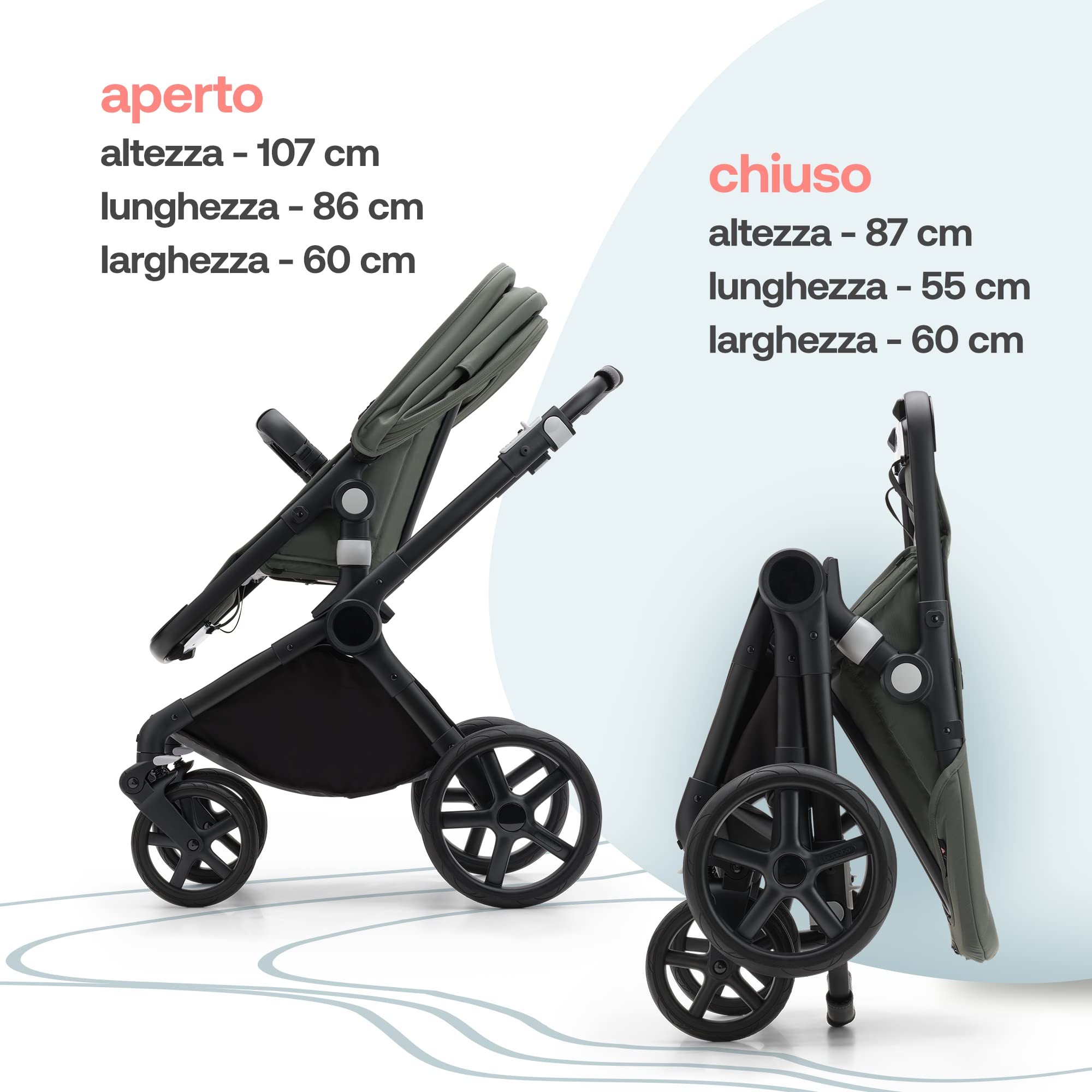 Bugaboo Fox Cub, Passeggino Multi-Terreno Leggero e Resistente, Design Robusto e Cappottina Extra-Large, Sistema di Chiusura in un Unico Pezzo che Resta in Piedi, Desert Beige