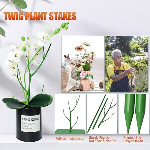 Miniatura 3 de SunKrop - Poste de musgo flexible paquete de 4 barras de cultivo de 28 pulgadas de alto para entrenadores de plantas postes de musgo de coco