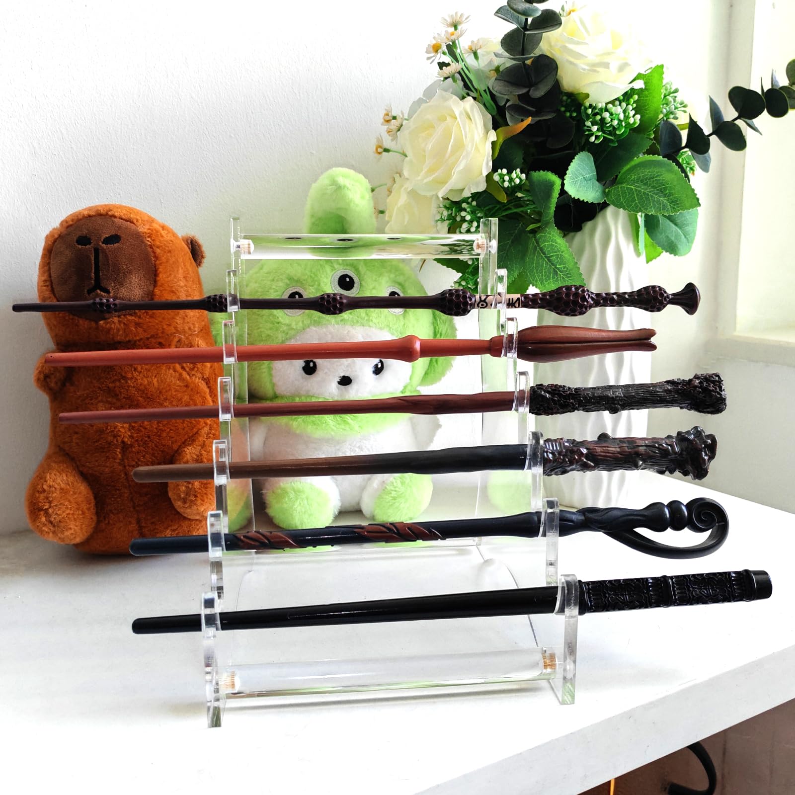 Présentoir acrylique pour baguettes Table de rangement pour accessoires Harry Potter (ensemble transparent 1)