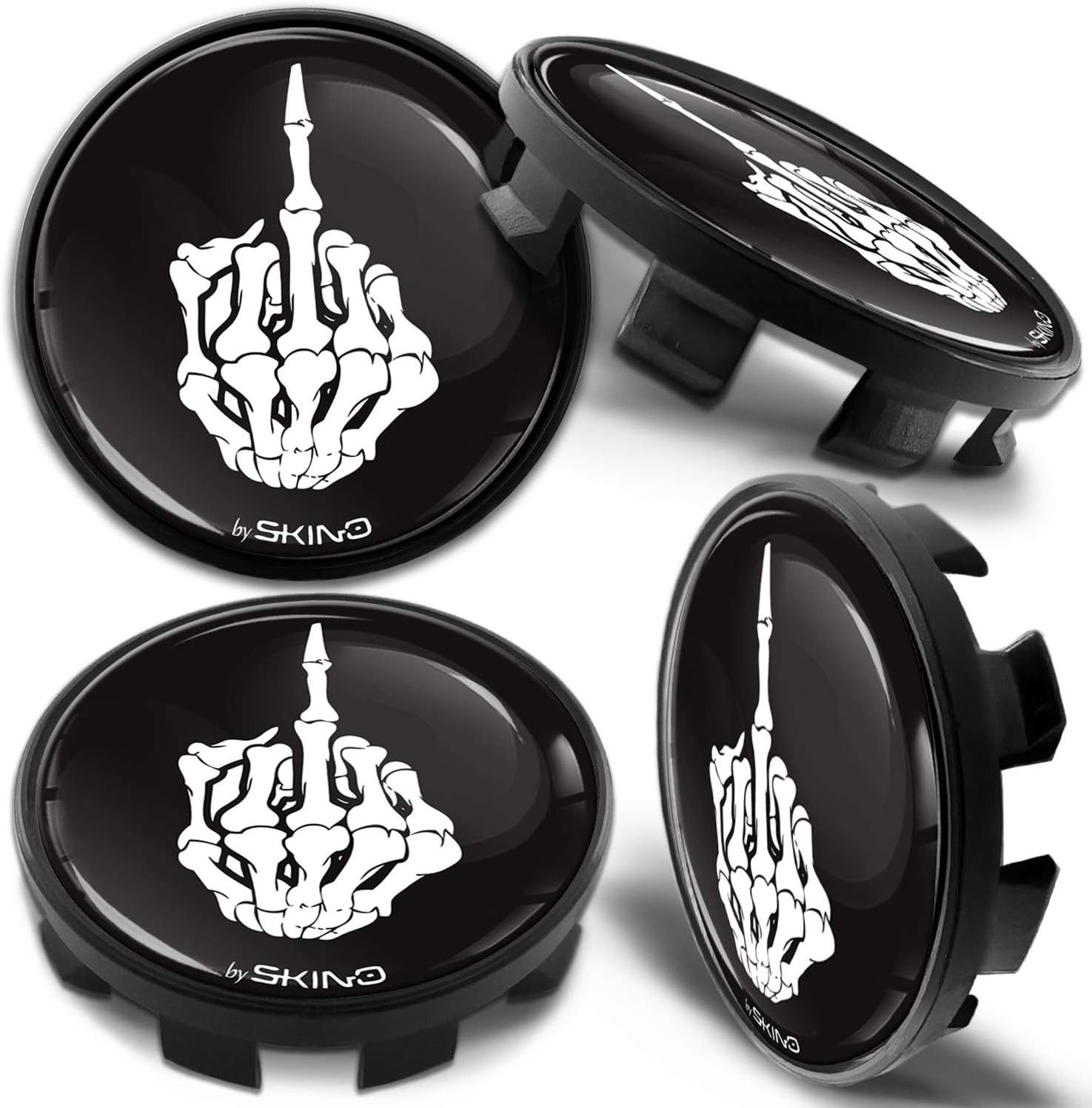 Biomar Labs® 4 x 68mm Wheel Centre Alloy Hub Compatible with BMW Part Number: 36136783536 Center Caps Hubcaps Skull CB 22 X
