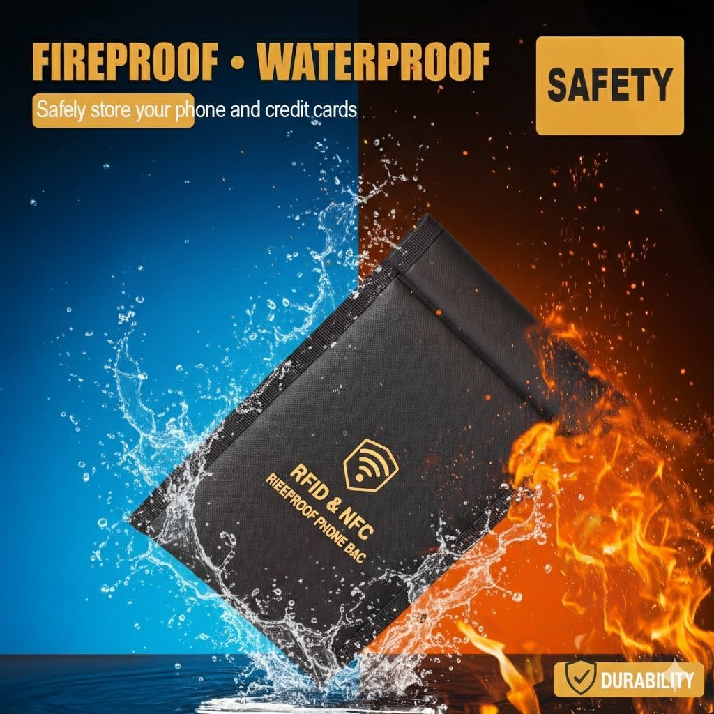 Faraday Bags for Phones,Faraday Cage Signal Blocker Pouch - Military Grade Anti-Theft Protection for Cell Phone,Car Keys,RFID,WiFi,GPS Tracking Signals - Image 5