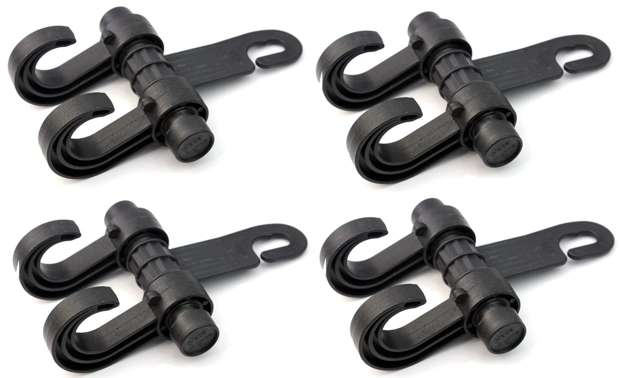 TASOMMini Hangers Multi-Purpose Hook Hanger for Car Auto Headrest Pole to Hang Shopping Bags Purse Coat (Black-4PC) (Black - 4 PC)