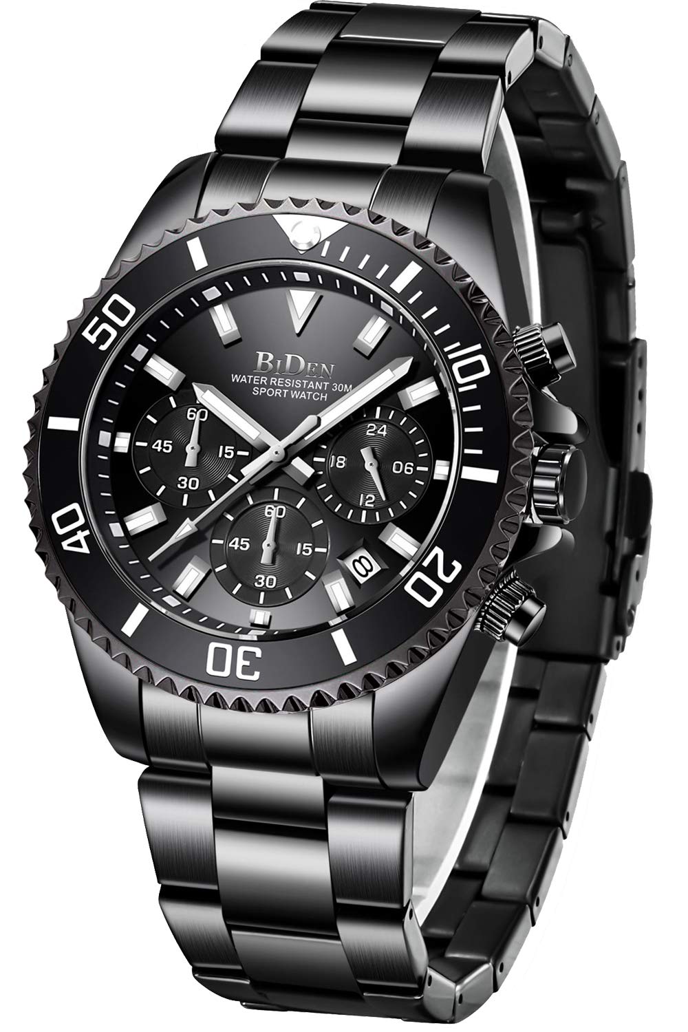Biden BIDEN-0163 Herren-Armbanduhr, analog, Quarz, mit Edelstahlarmband
