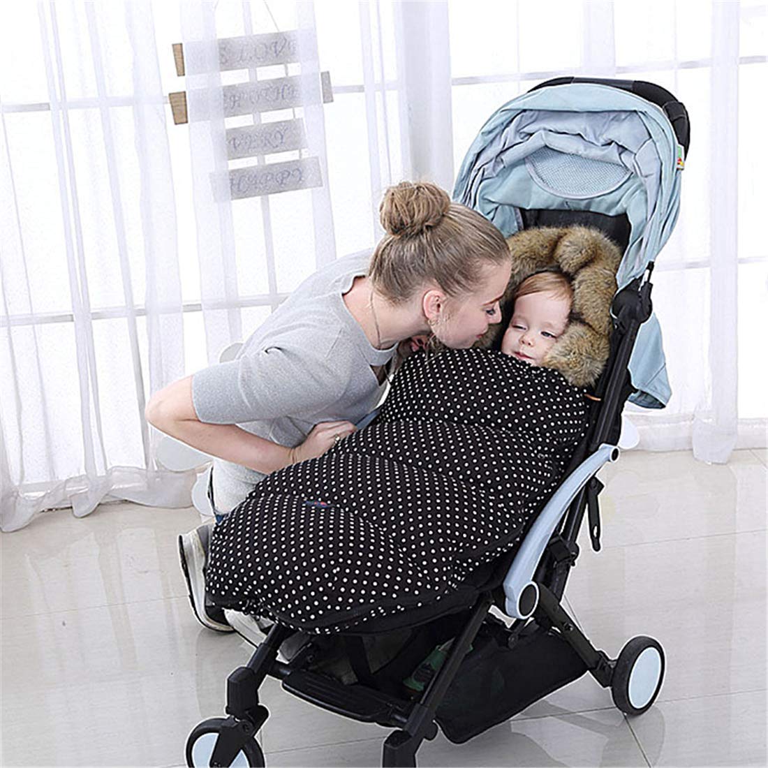 Sacco nanna invernale per passeggino, con chiusura lampo