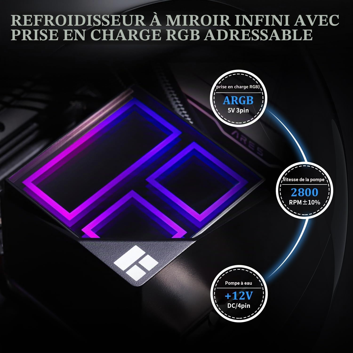 Thermalright Frozen Infinity 240 Noir,Refroidisseur de processeur 240 Aio, Double ventilateurs TL-M12 PWM,Refroidisseur de processeur miroir Infinity, pour AM4/AM5, Intel LGA1851/1700/1150/ 1151