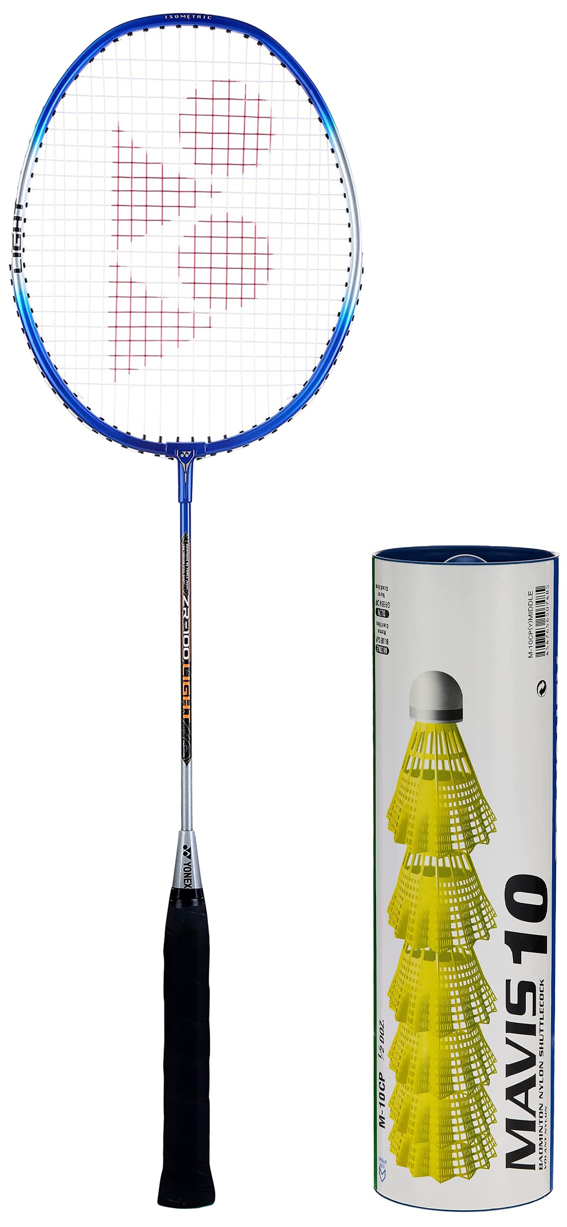 Yonex ZR 100L Aluminum Strung Badminton Racquet with Full Cover (Blue) & Mavis 10 6X1 Nylon Shuttlecock (Blue/Yellow) Combo (B082FLY3HC) Amazon Price History, Amazon Price Tracker