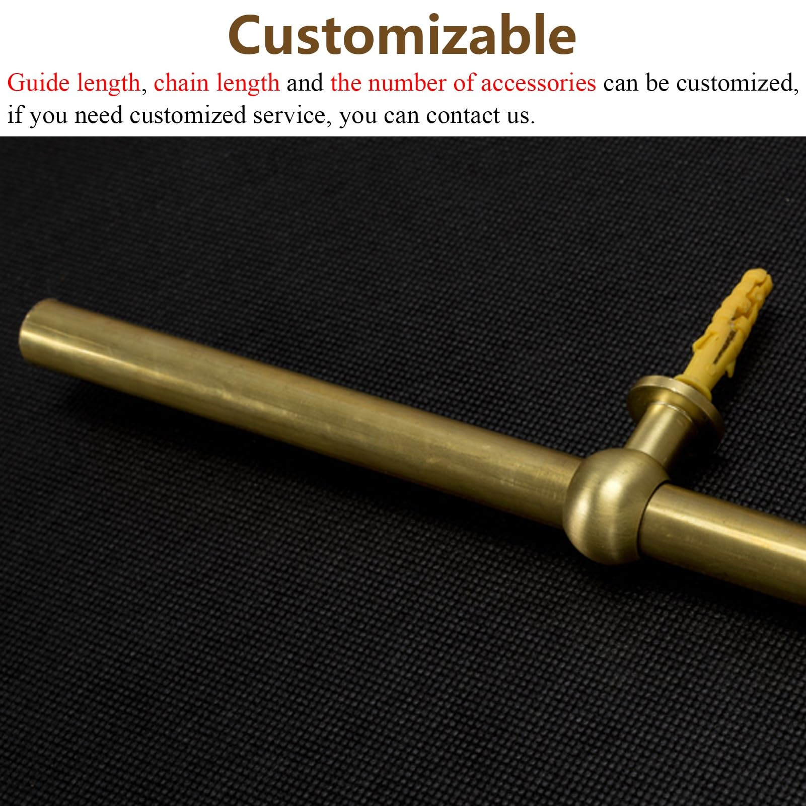 UrbanUp Colgar Cuadros Cordón Flexible para Marcos de Arte para Montaje en Pared, Herrajes Antiguos para Colgar Espejos, Colgadores de Cuadros de Latón con Cadena(0.7m/2.3ft Rod)