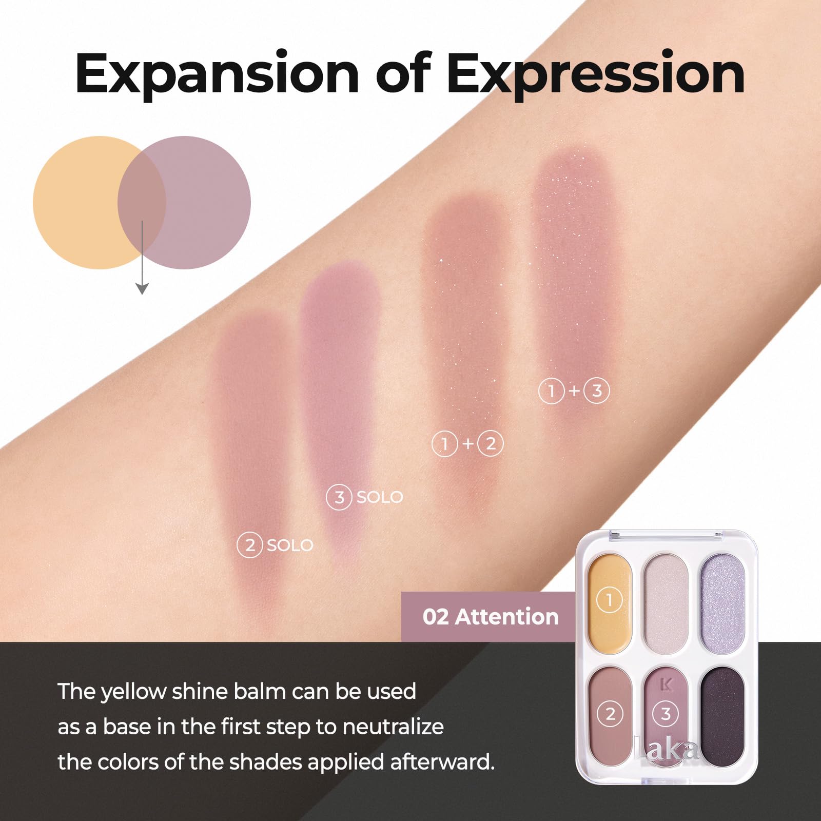 Laka Forever 6 palette di ombretti, 6 tonalità opache, luccicanti e scintillanti, a strati, colori facili da sfumare per un look quotidiano e vivace, vegano, K-Beauty