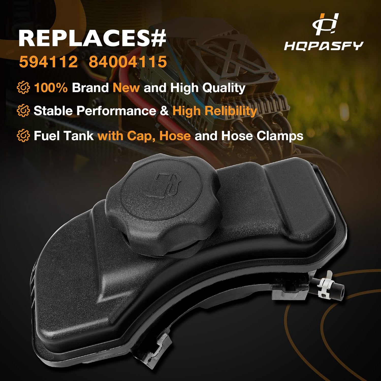HQPASFY Fuel Gas Tank with Gas Cap, Compatible with B&S 594112 Lawn & Garden Equipment Engine Fuel Tank