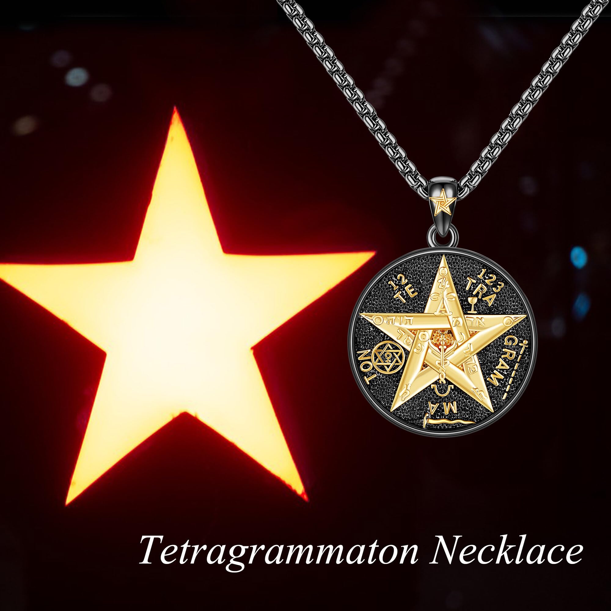 DAYLINLOVE Tetragrammaton De Plata Argent Sterling 925 Pendentif Tétragramme Collier Symbole de Jéhovah Collier Protecteur Bijoux Cadeaux pour Hommes Parcourir cette page, Sterling Silber, Argent