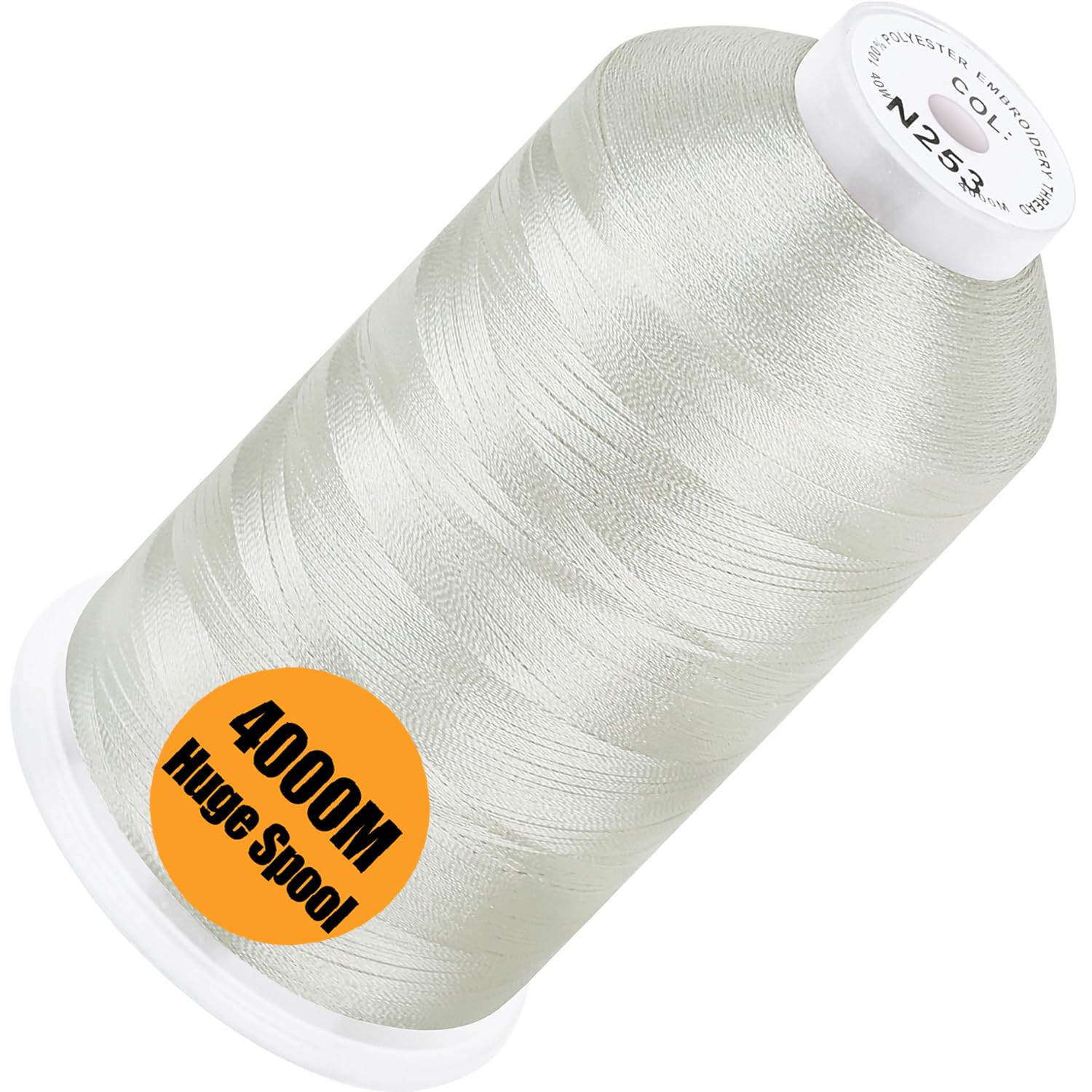New brothread Huge Spool Embroidery Thread - Ivory White Fits Janome Color