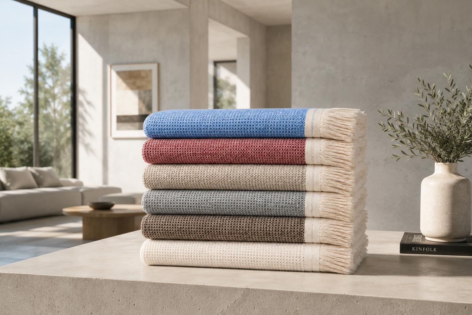 Estoralis | Nido | Trapunta Divano Multiuso | Copriletto, Coperta Foulard | Grigio | Plaid Letto, Copridivano, Pratico e Morbido Confortevole (230 x 260 cm. AnchoxAlto) | con Frange