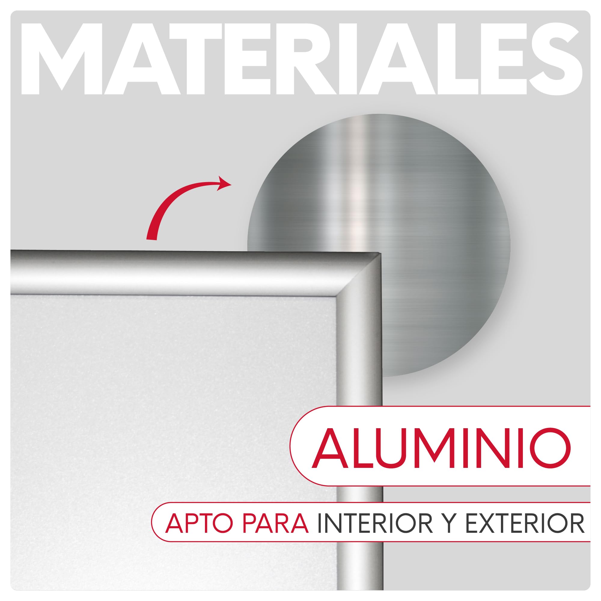 Caballete para Pósters Informativos | Soporte Publicitario con 4 Marcos A3 a 1 Cara | Expositor de Aluminio y Plástico con Sistema Click | Para Comercios, Hostelería y Eventos