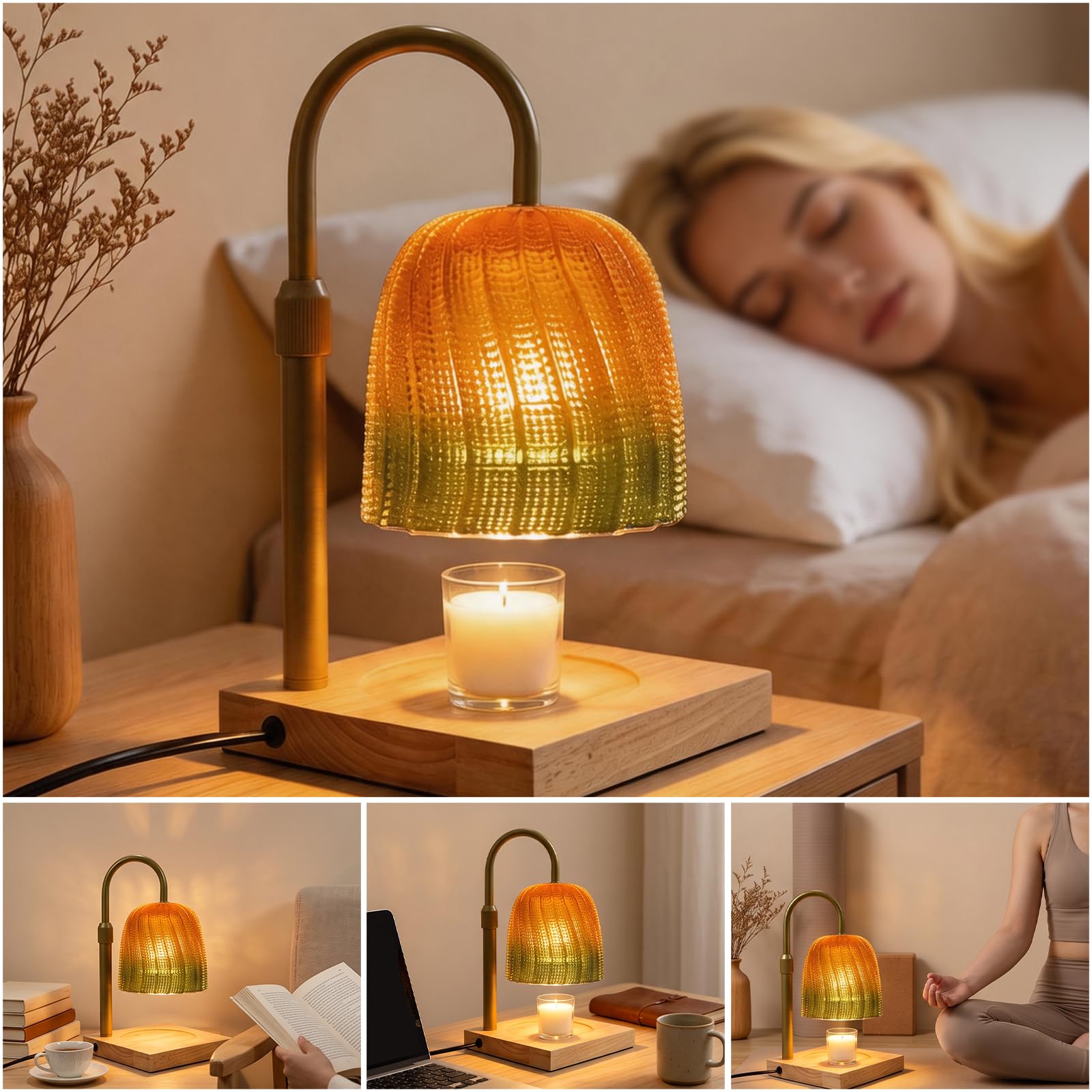 Lámpara calentador de velas – Quemador eléctrico con temporizador y