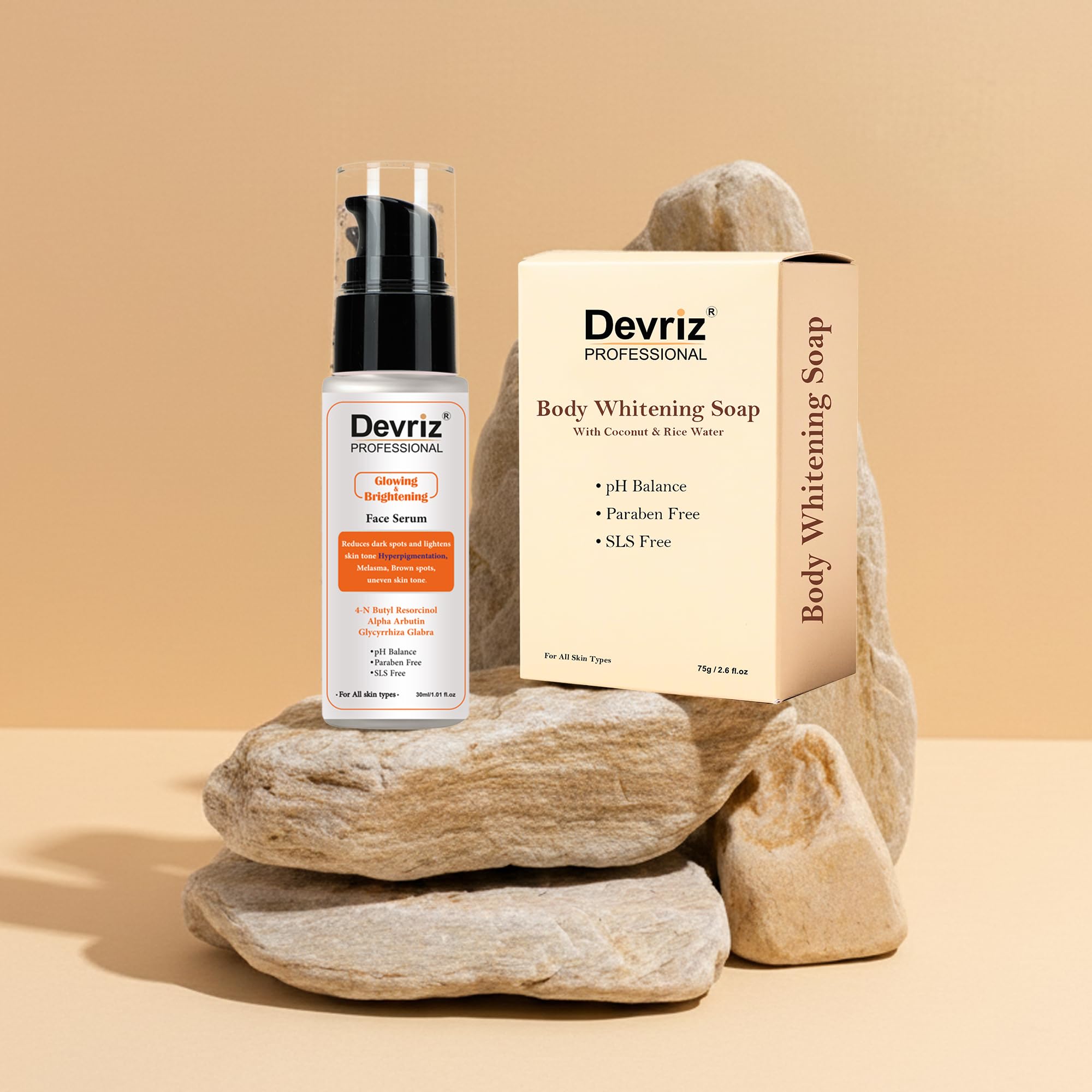 Devriz Professional combo of Day Serum and Whitening soap-image-2