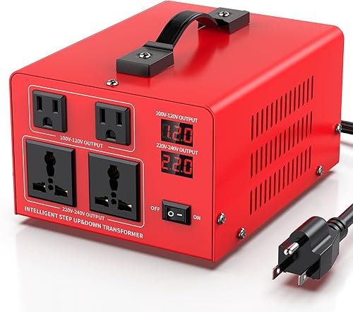 Transformador de Voltaje de 2000W Convertidor de Potencia (110V a 220V, 220V a 110V) Convertidor ElevadorReductor 110120 Voltios - 220240 Voltios