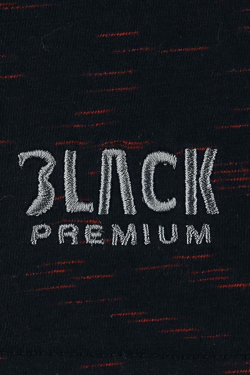 Black Premium by EMP Herren schwarz-rotes Basic Langarmshirt