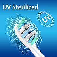 Vista 6 de Cabezales de repuesto compatibles con cepillo de dientes eléctrico Sonicare (empaquetados individualmente con cubierta higiénica), paquete de 8