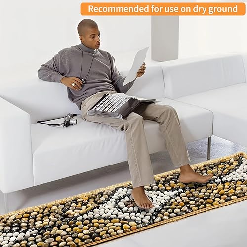 Vista 5 de Alfombrilla de masaje de guijarros, masajeadores de pies reflexología, almohadilla de masaje para aliviar el dolor de pies, regalos de relajación