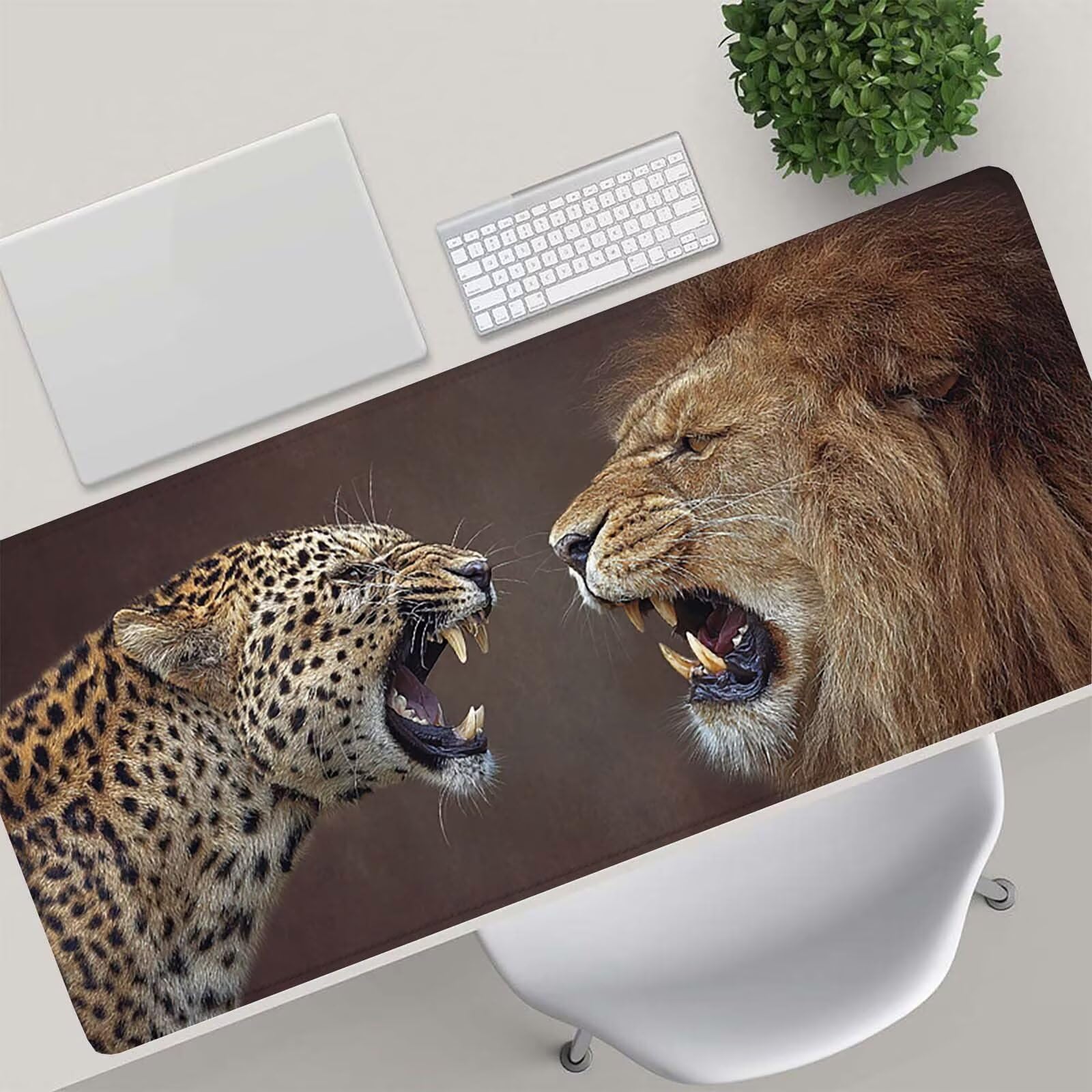 Tappetino Mouse Gaming, 900x450mm Tappetino Mouse XXL leopardo 0c0-44