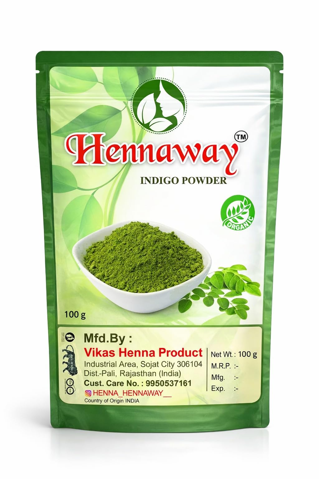 Indigo Powder, Organic, Natural Hair Color for Black Hair, Indigo Leaf Powder for Rich and Fast Post-Henna Coloring, Chemical Free-image-40