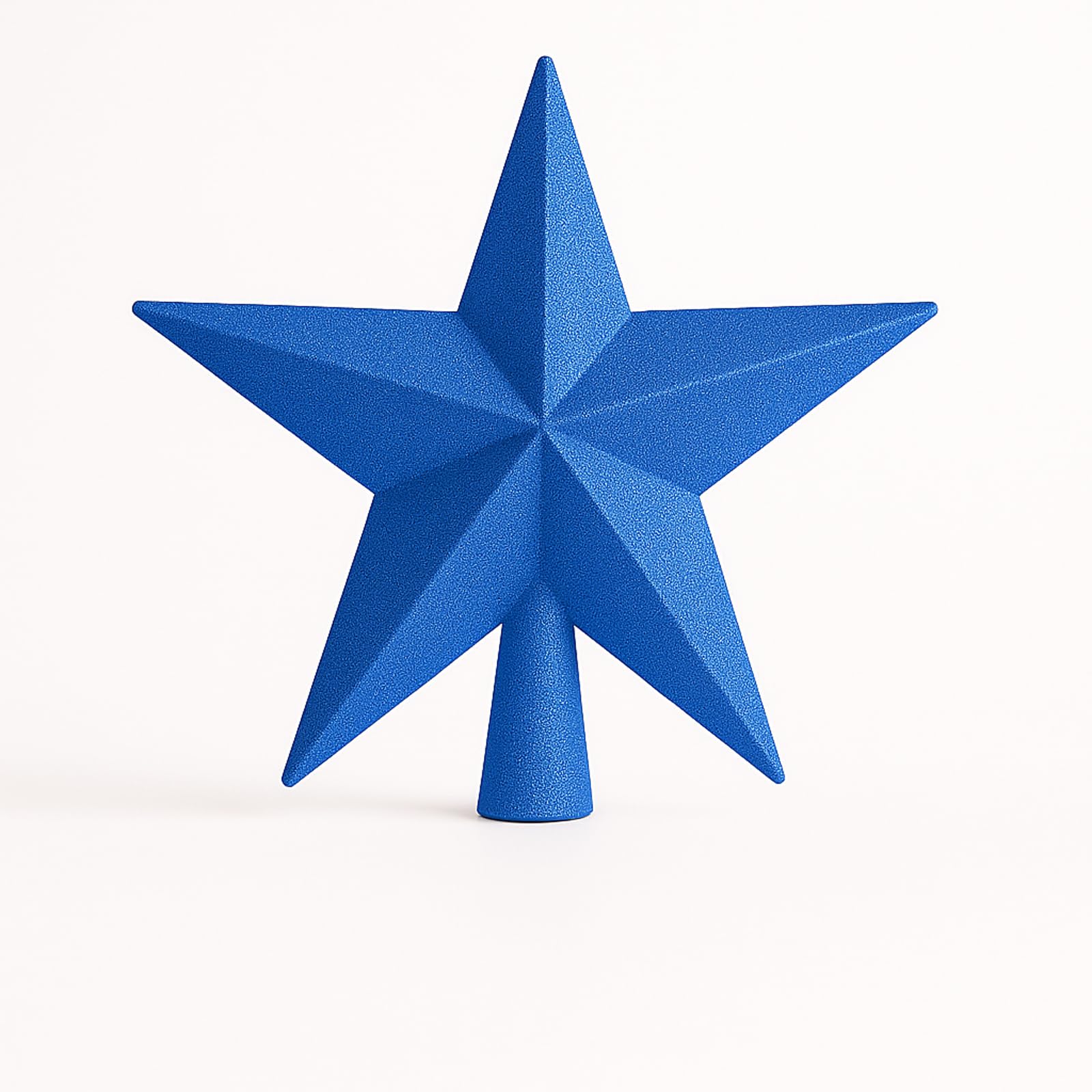 AMPLOOPH Christmas Tree Topper Star, 20cm Glitter Blue Tree Top Star Ornament for Xmas Trees, Blue Christmas Decoration Treetop for Holiday Home Décor