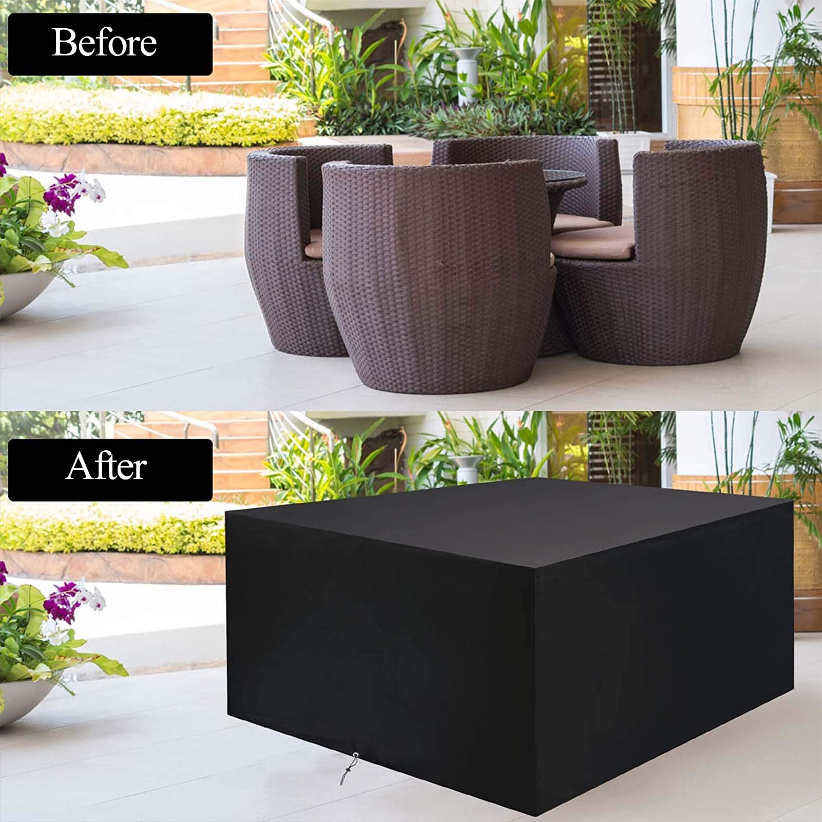 Copertura protettiva impermeabile per mobili tavolo sedia tessuto Oxford 242x162x100cm Copertura esterna impermeabile anti-UV vento con fibbia | Leroy Merlin