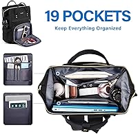 Vista 3 de Mochila para laptop LOVEVOOK para mujer, Negro, Mochilas Daypack