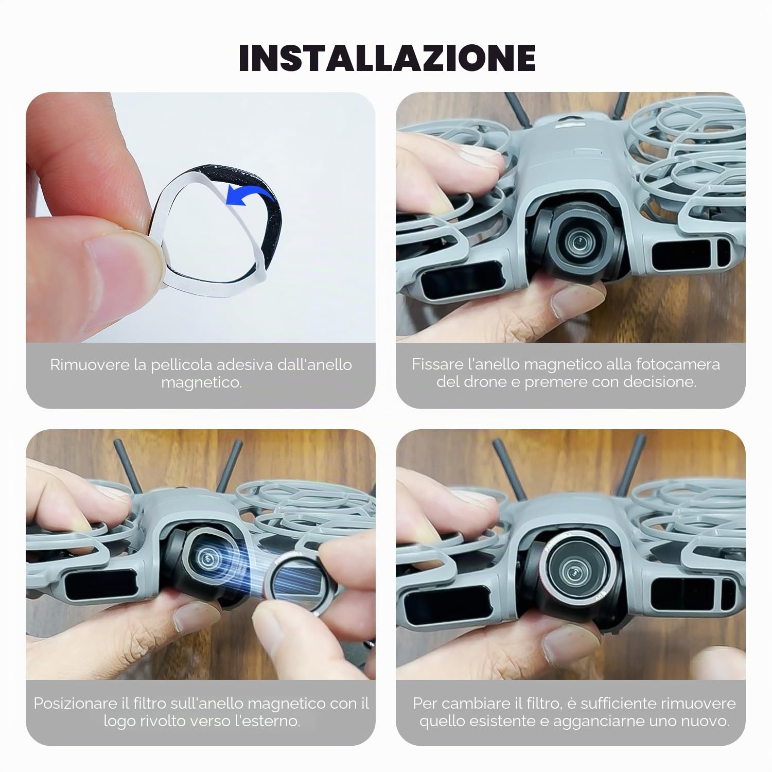 Freewell Confezione da 3 filtri magnetici ND/PL per DJI Neo 2 - Include ND8/PL, ND16/PL & ND32/PL - Filtri polarizzati per una migliore esposizione e riduzione dei riflessi