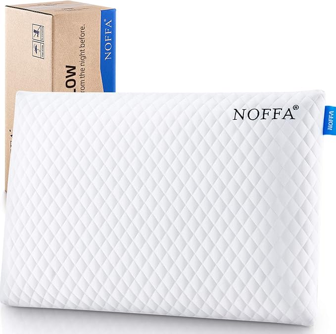 NOFFA 6cm thin memory foam pillow flat stomach sleeper