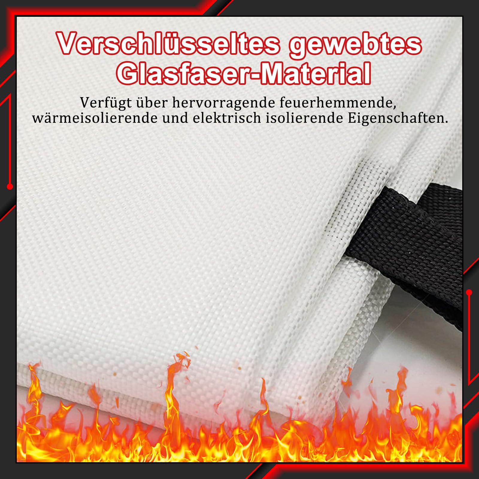 2 Pack Löschdecke für Küche 160x180 Feuerlöschdecke für Zuhause für küche große Löschdecken Aus Glasfasergewebe Gemäß 2 Feuerlöschdecke DIN EN 1869:2019, Geeignet Zum Löschen Von Fettbränden Geeignet