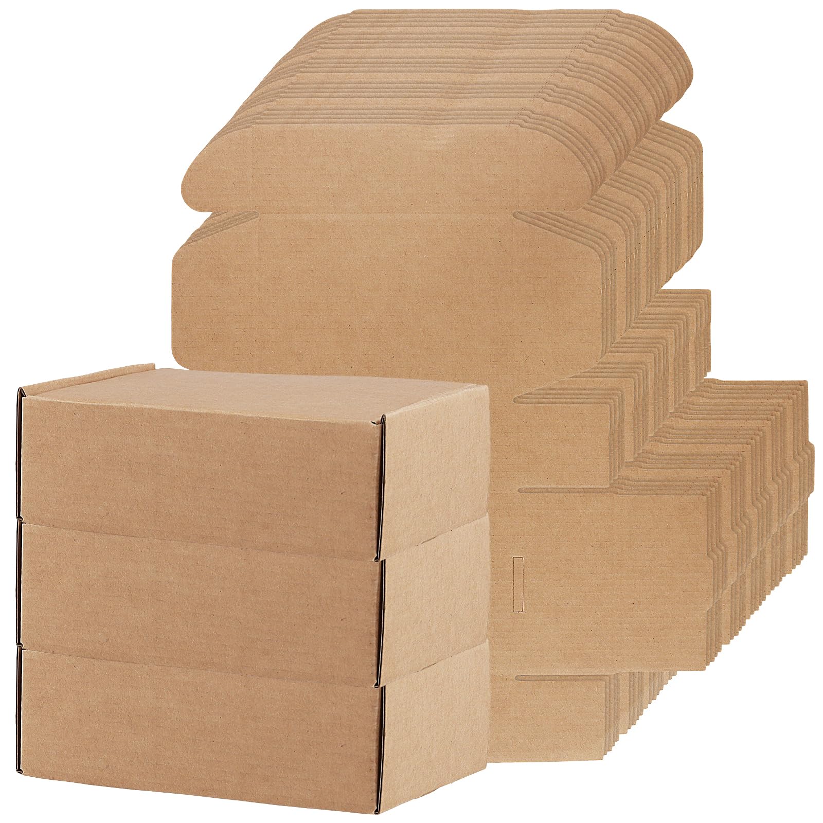 PINGEUI 30 Pack Corrugated Cardboard Shipping Boxes, 15x10x5cm Small Postage Boxes, Brown Small Parcel Boxes for Business, Posting, Storing or Gift