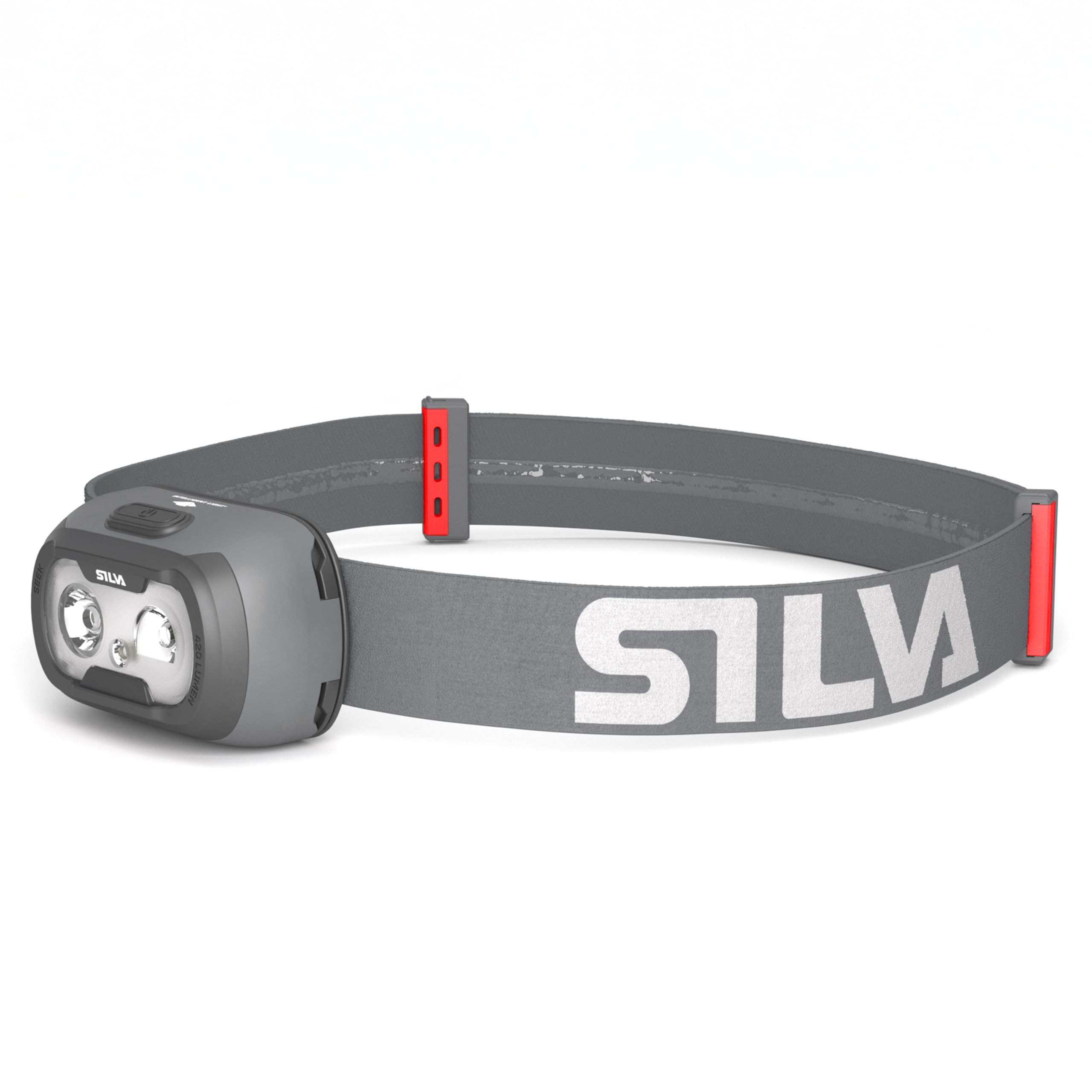 Silva Head Torch Battery Powered - Seek 320 Lumen Head Lamp - Runs on 3X AAA or Rechargeable Battery - 3 Brightness Levels - 2X White LEDs - Power Level Indicator - Outdoor, Running & Everyday Use