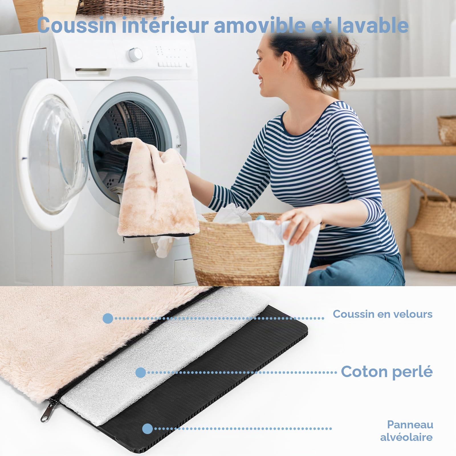 Petsfit Sac Transport Chat Extensible avec Tapis Amovible - Sac de Transport pour Chat/Chien Pliable en Oxford 600D - Sac Transport Chien Extensible des Deux côtés Sécurisé Voiture/Voyage, S/Gris